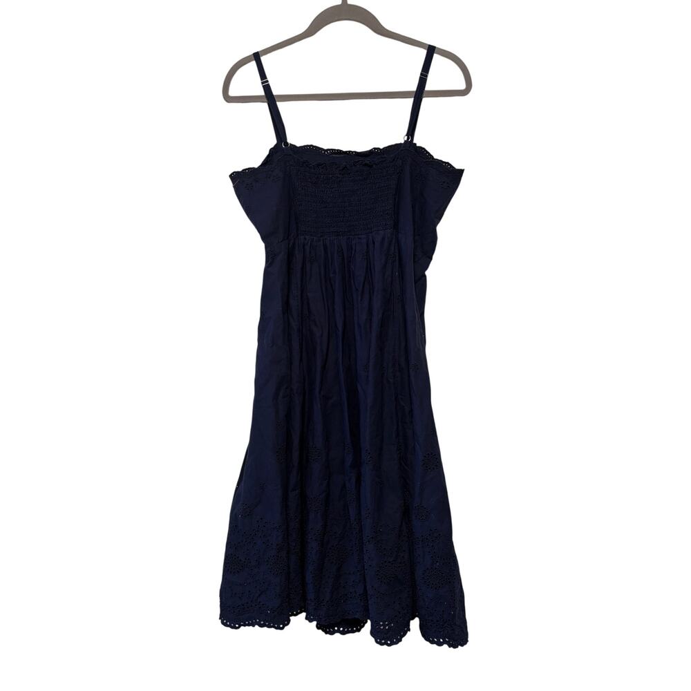 Gap Women's Navy Blue Cotton Eyelet Midi Sundress Size 10 - Picture 8 of 8